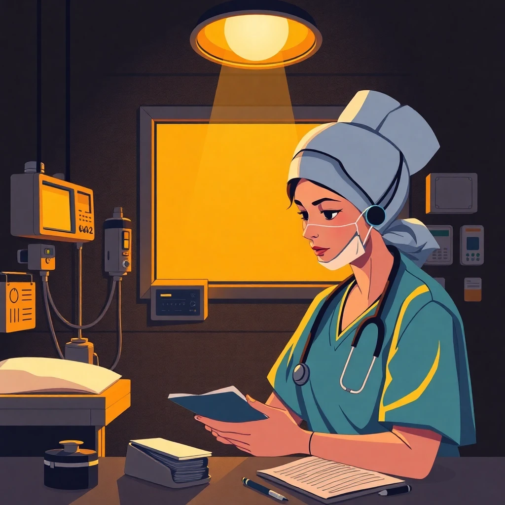 Nurse working night shift