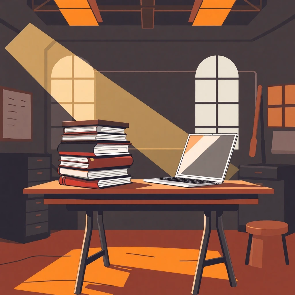 Teaching materials and laptop