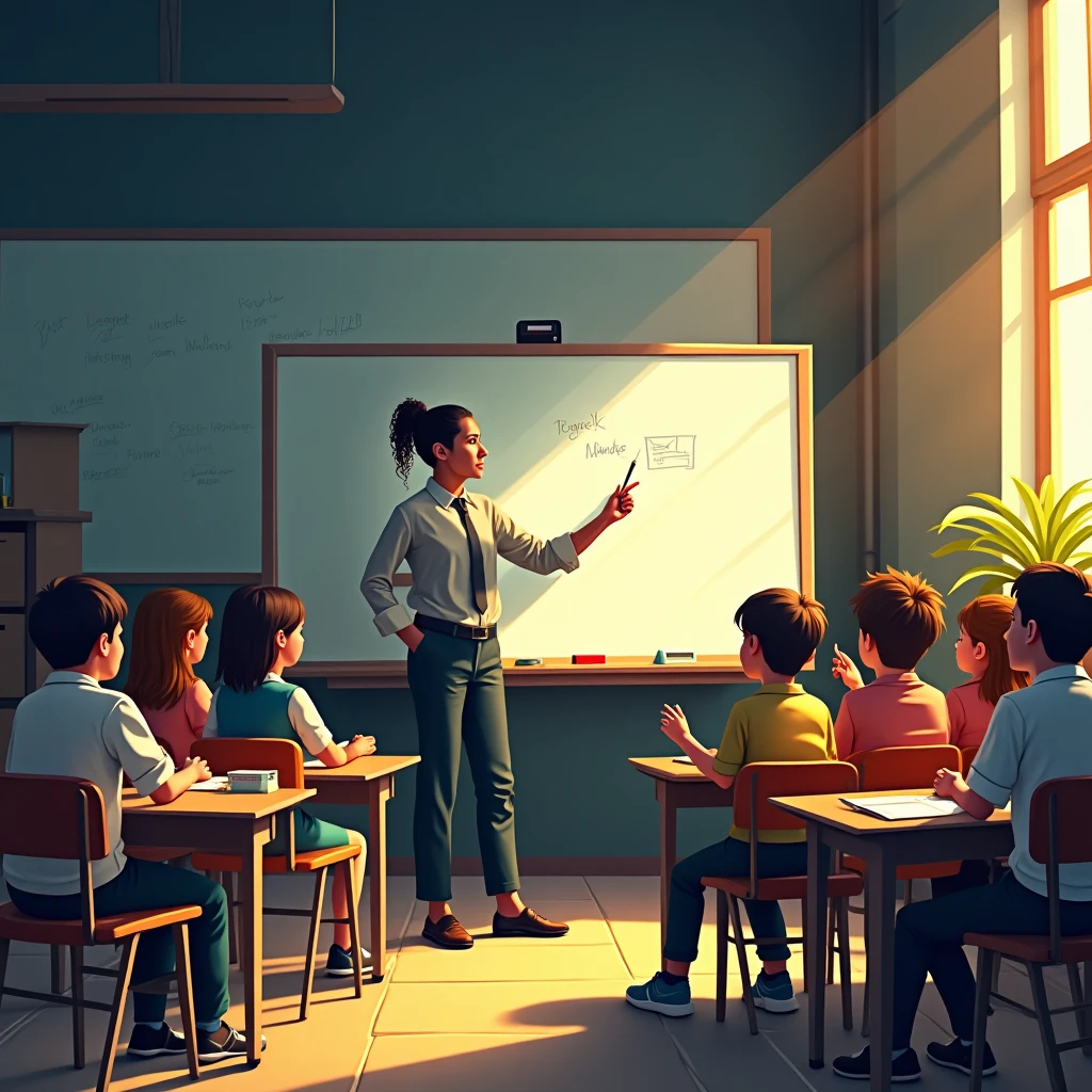 Teaching in a classroom
