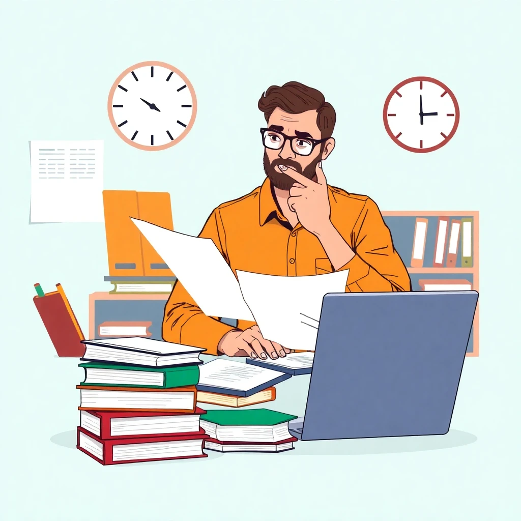 Educator reviewing plans