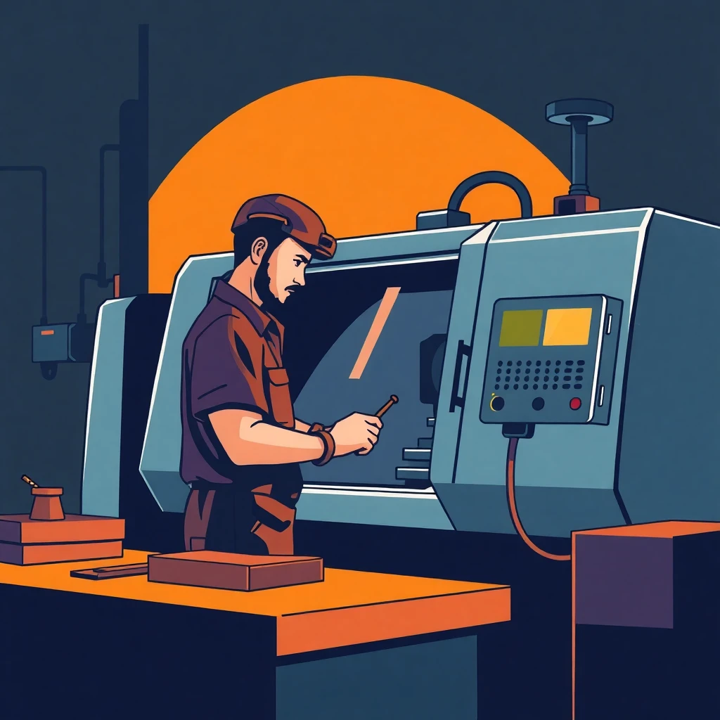 CNC operator at work