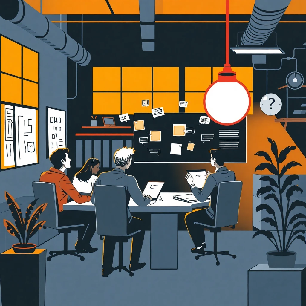 Brainstorming session in a modern office