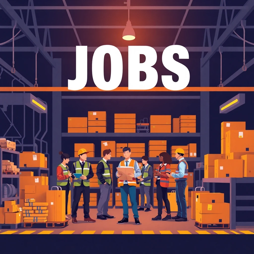 High-tech warehouse environment