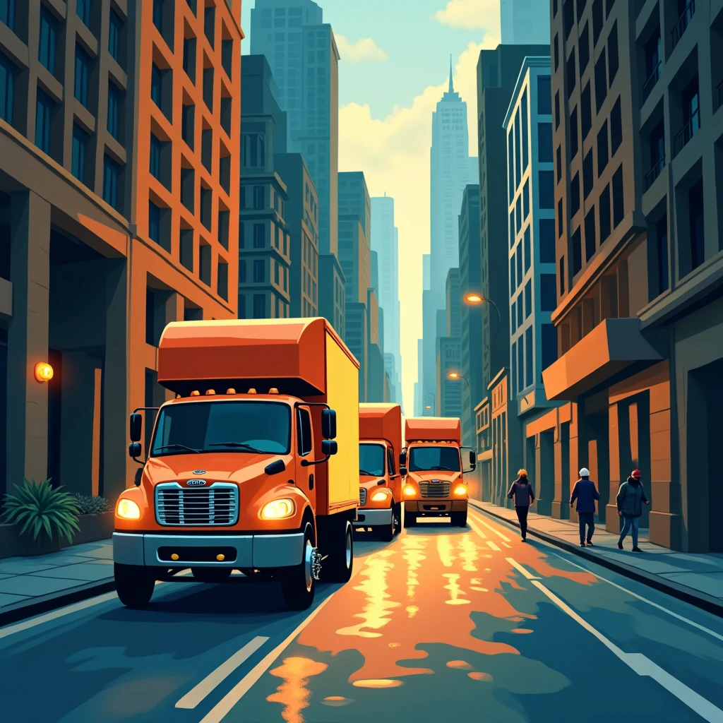 City delivery scene