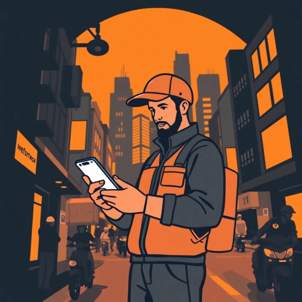 Delivery driver using a mobile app