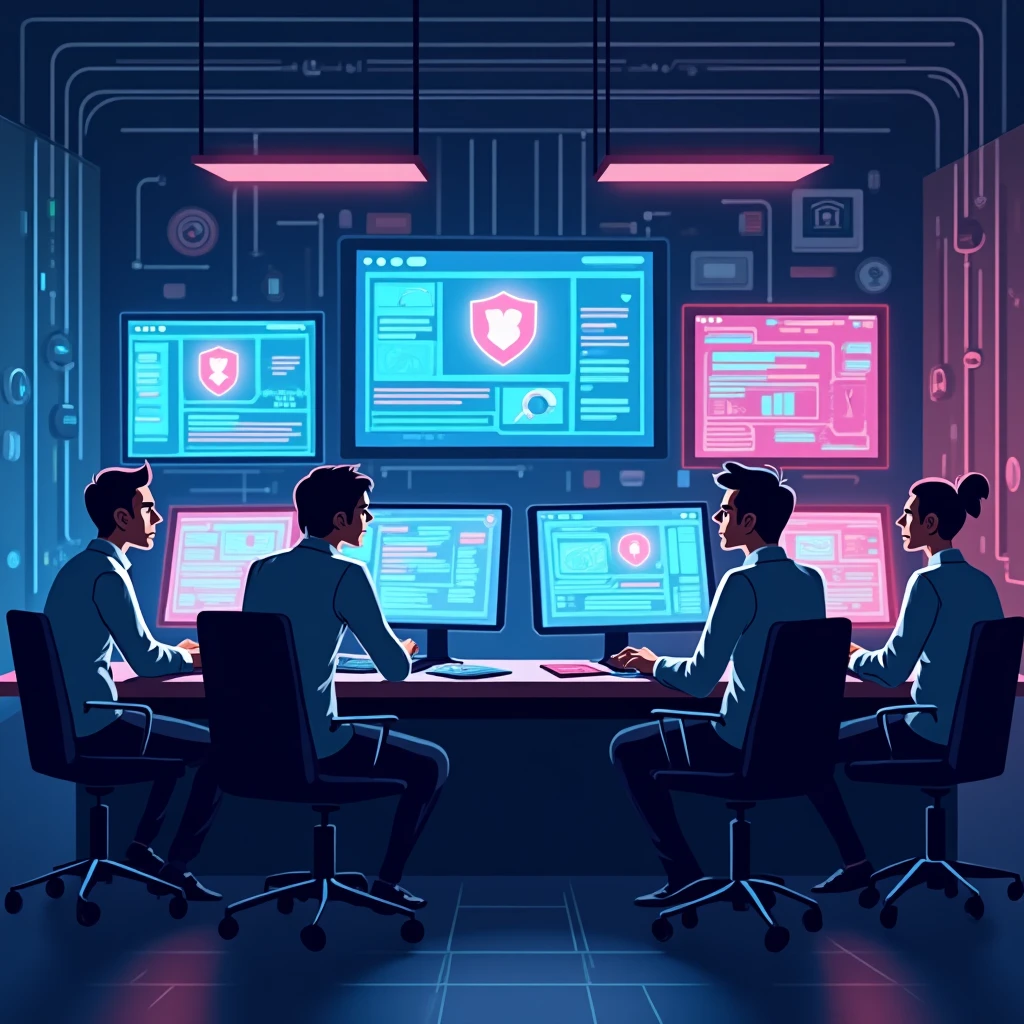 Cybersecurity team at work