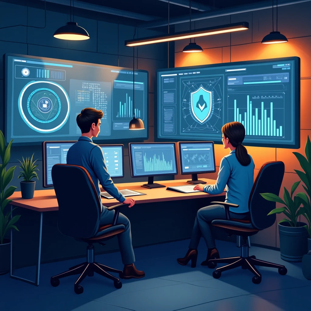 Cybersecurity professionals in action