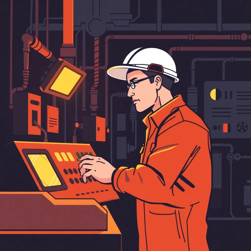 Engineer in control room