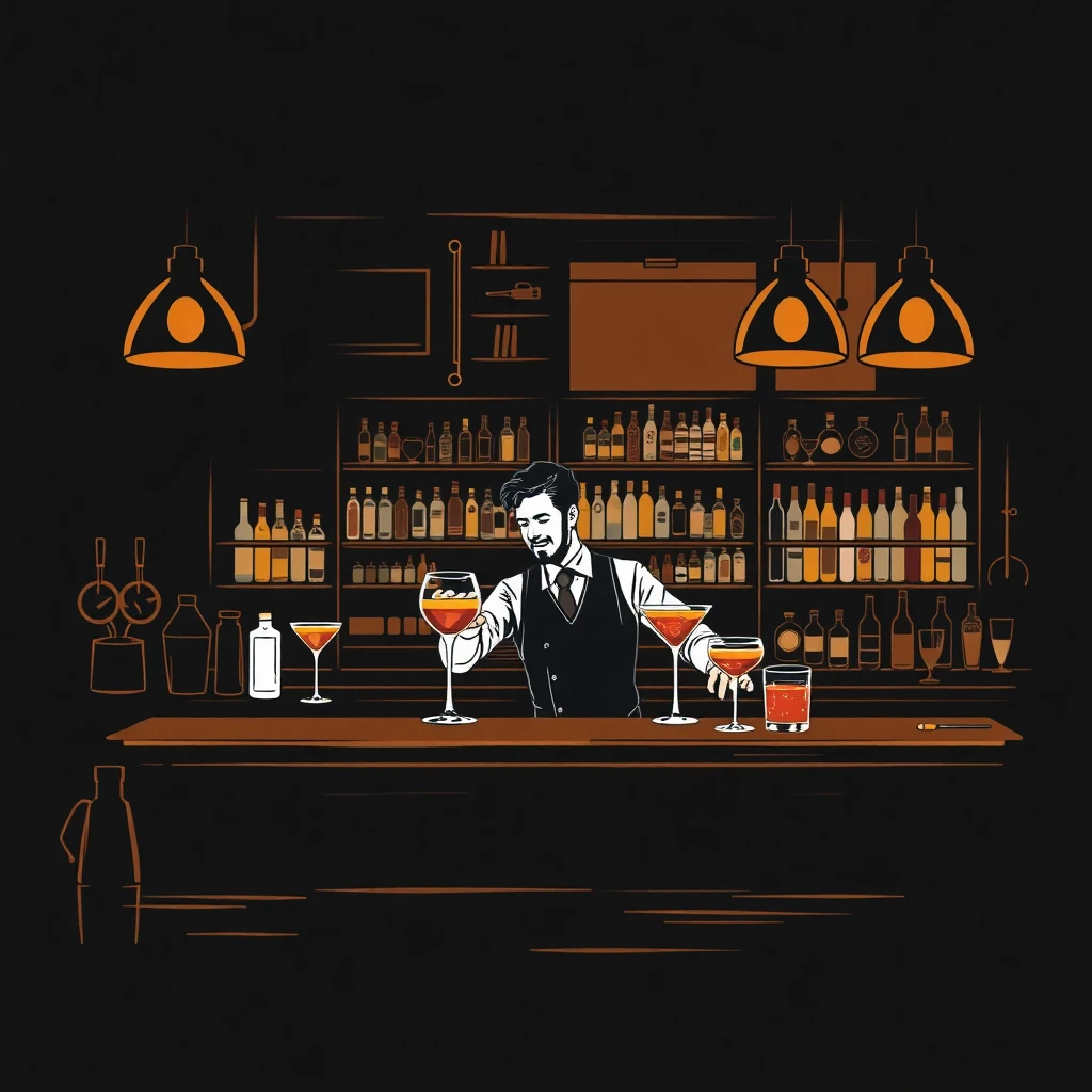 Luxury bartender setting