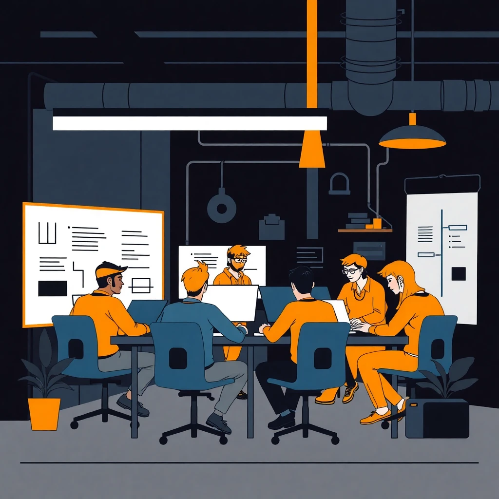 Software engineers in a collaborative environment