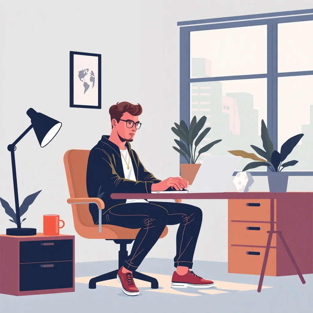 Freelancer in home office