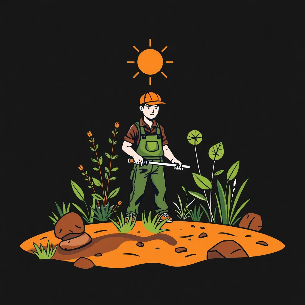 Outdoor landscaping work