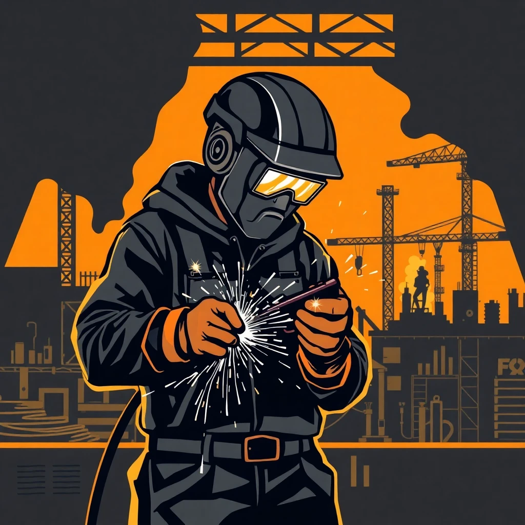 Welder showcasing specialized skills