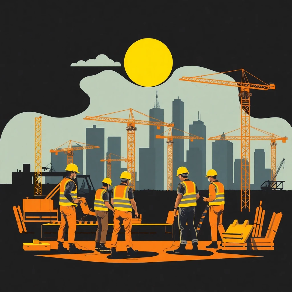 Construction team on site