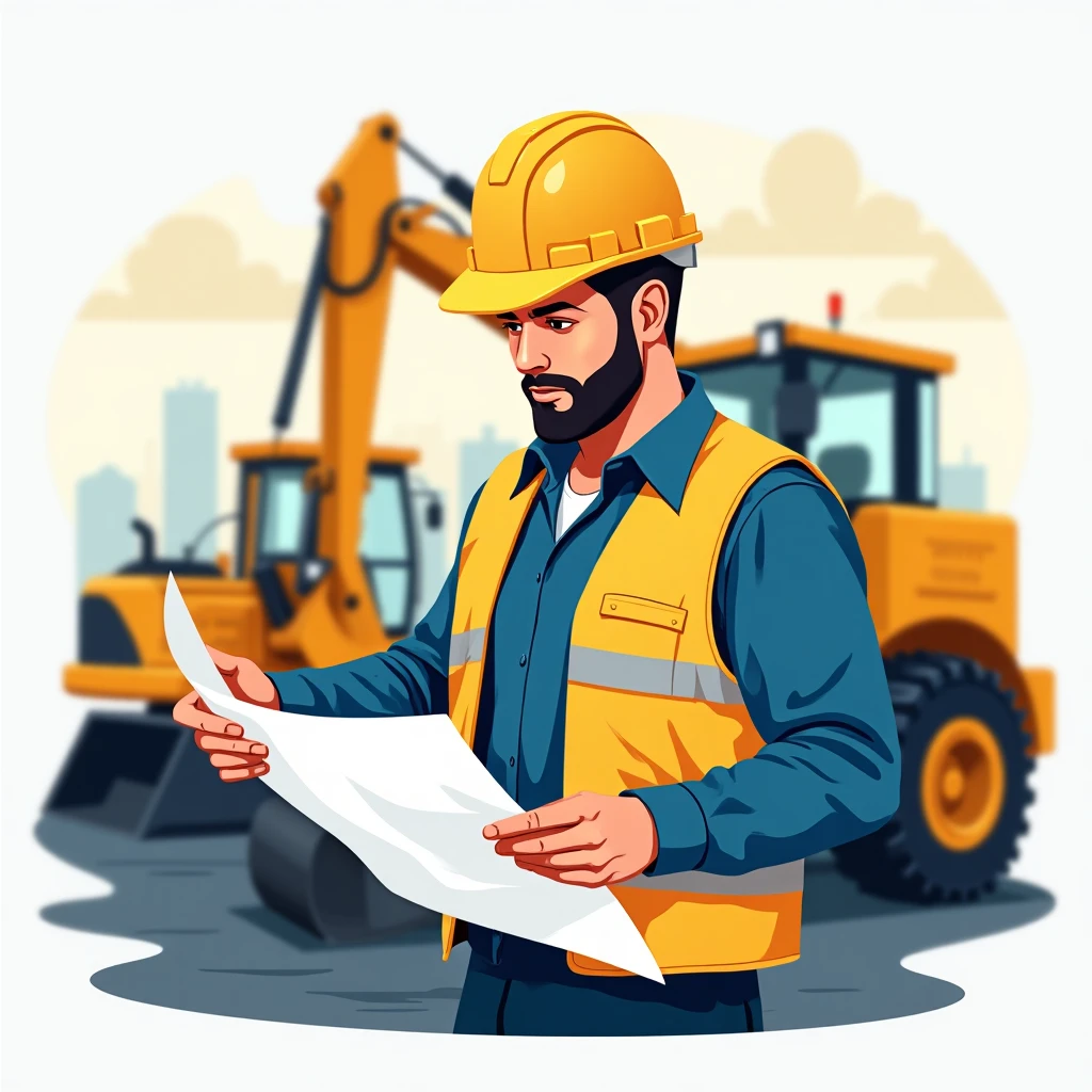 Construction inspector on site