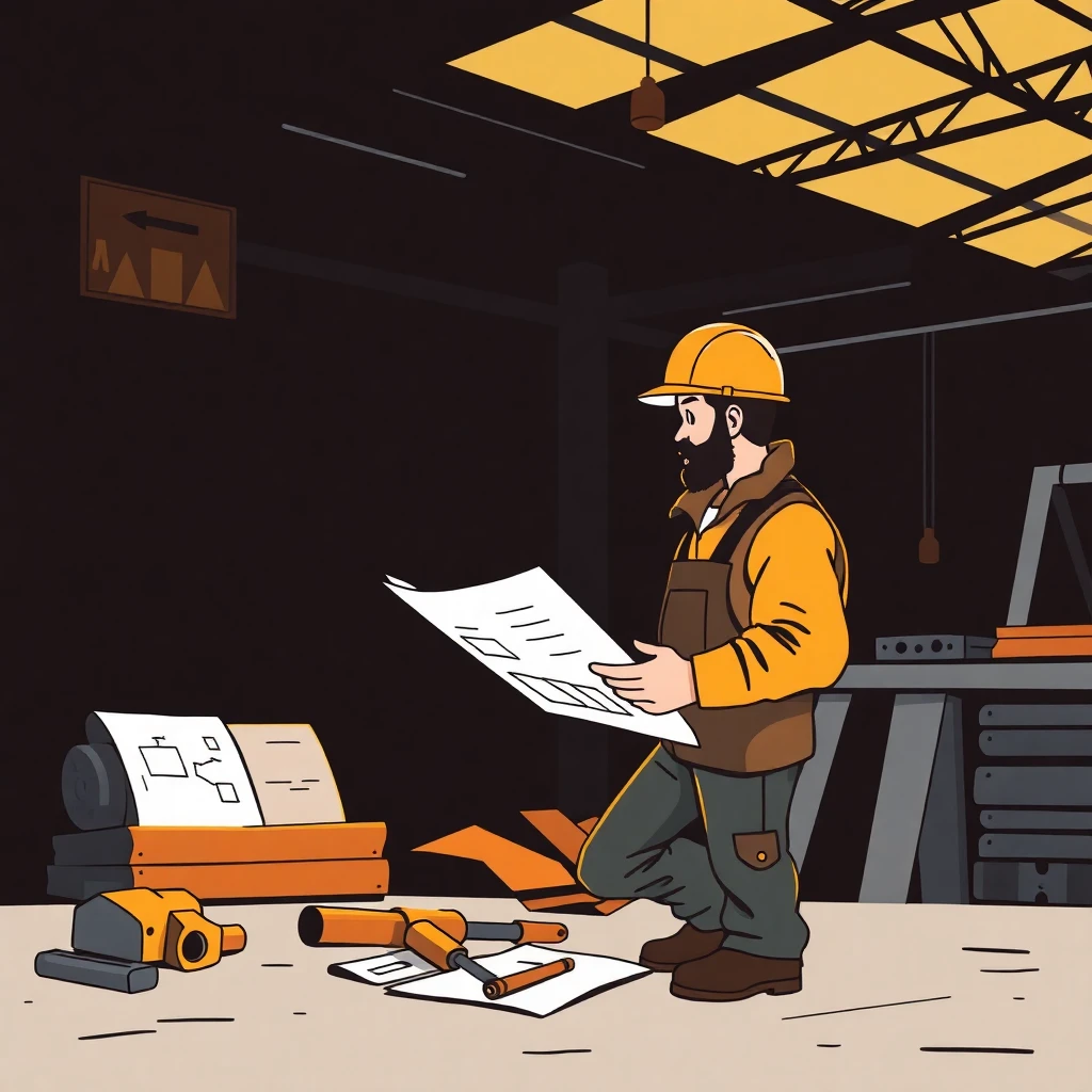 Reviewing construction plans