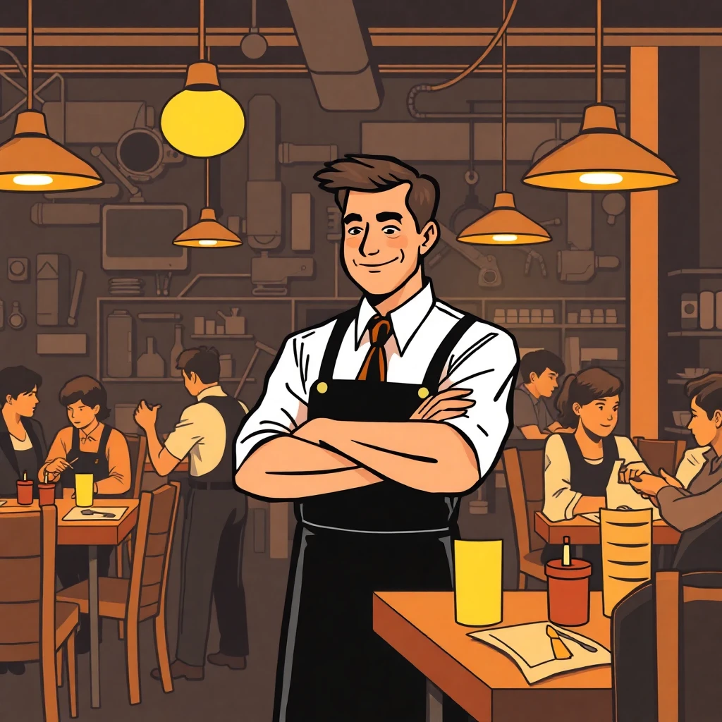 Restaurant supervisor in action