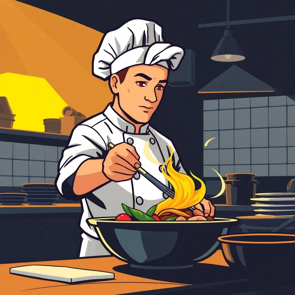 Chef preparing a dish