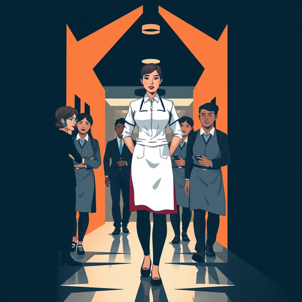 Housekeeping supervisor leading a team