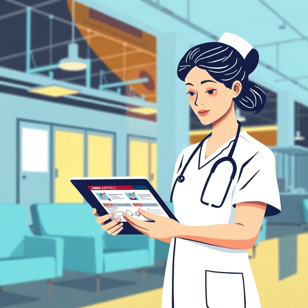 Nurse reviewing job offers