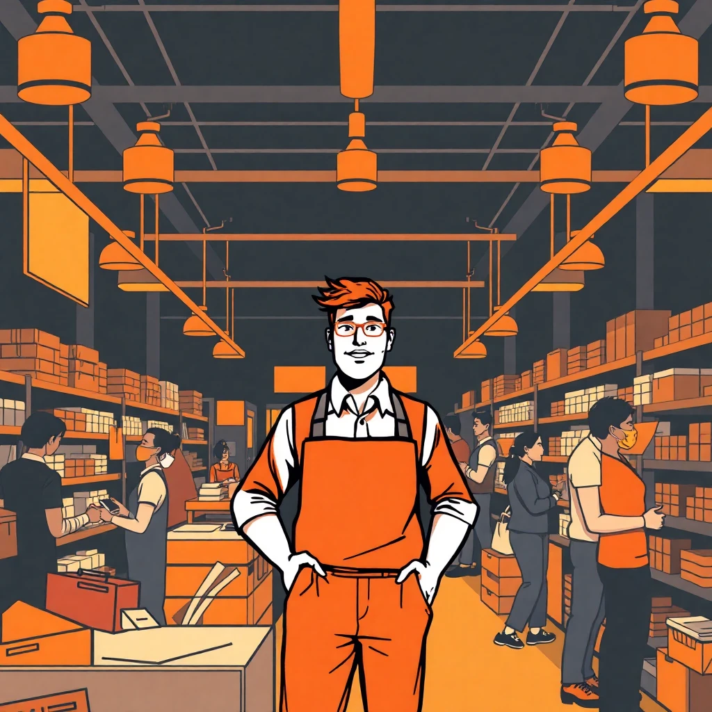 Retail manager at work