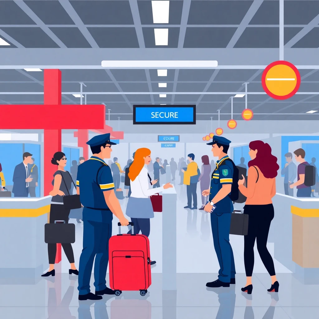 Security checkpoint scene