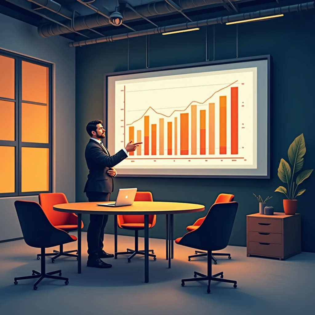 Consultant presenting data