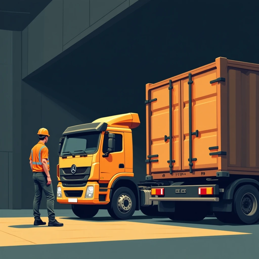 Gestor supervisando carga en almacén