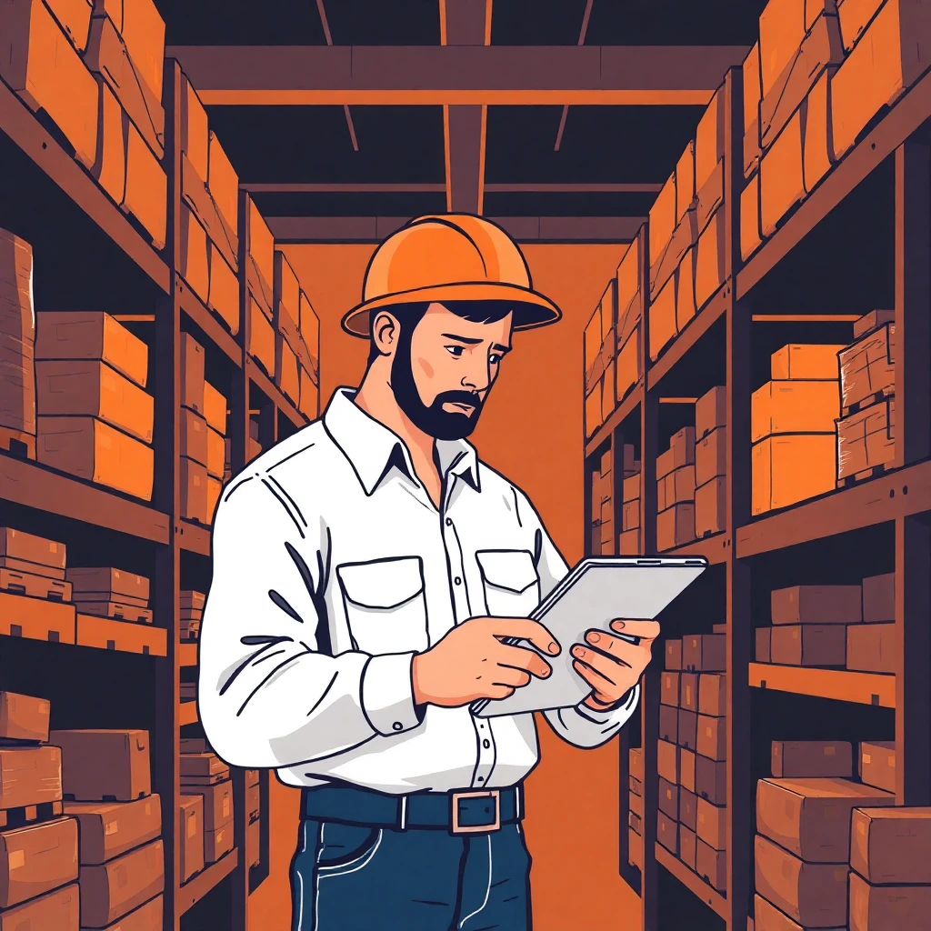 Supervisor revisando inventarios
