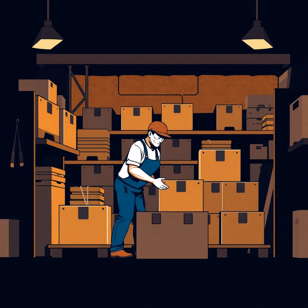 Ambiente laboral relajado en almacén