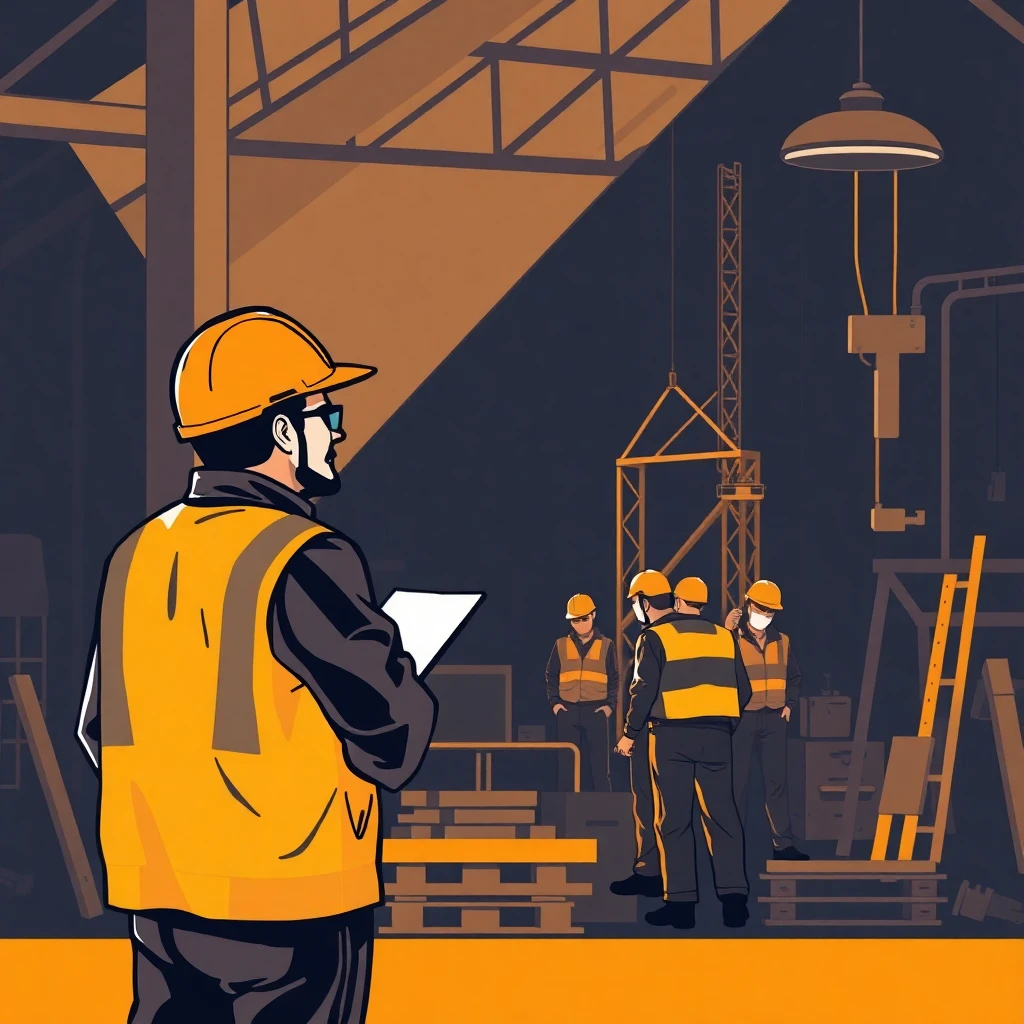 Gerente de proyecto supervisando una construcción