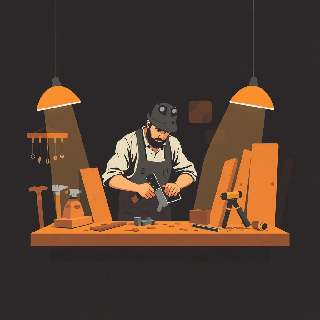 Carpintero en acción