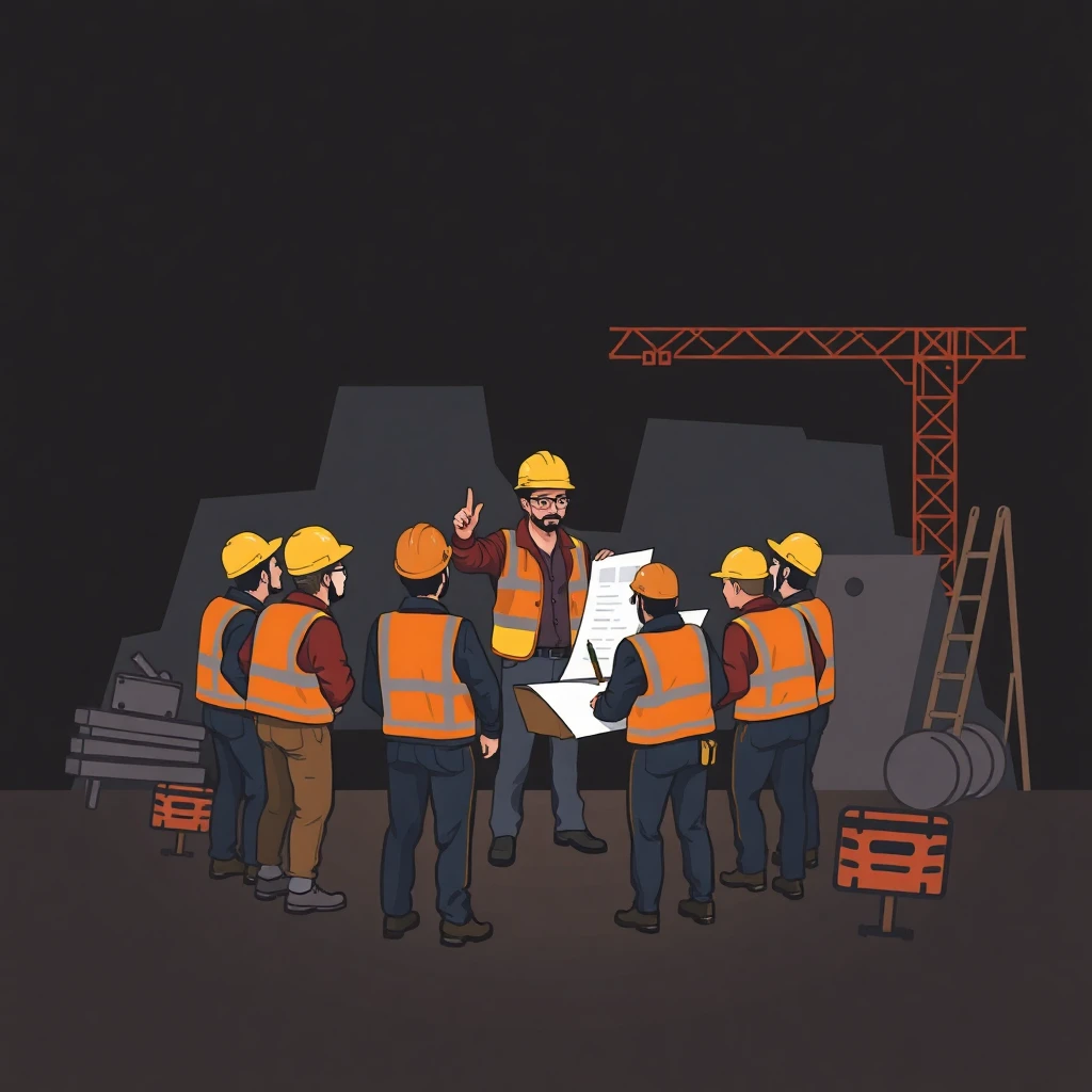 Gerente de construcción en acción