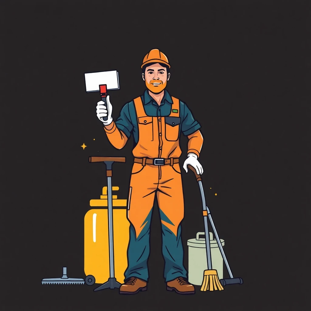Trabajador de limpieza profesional