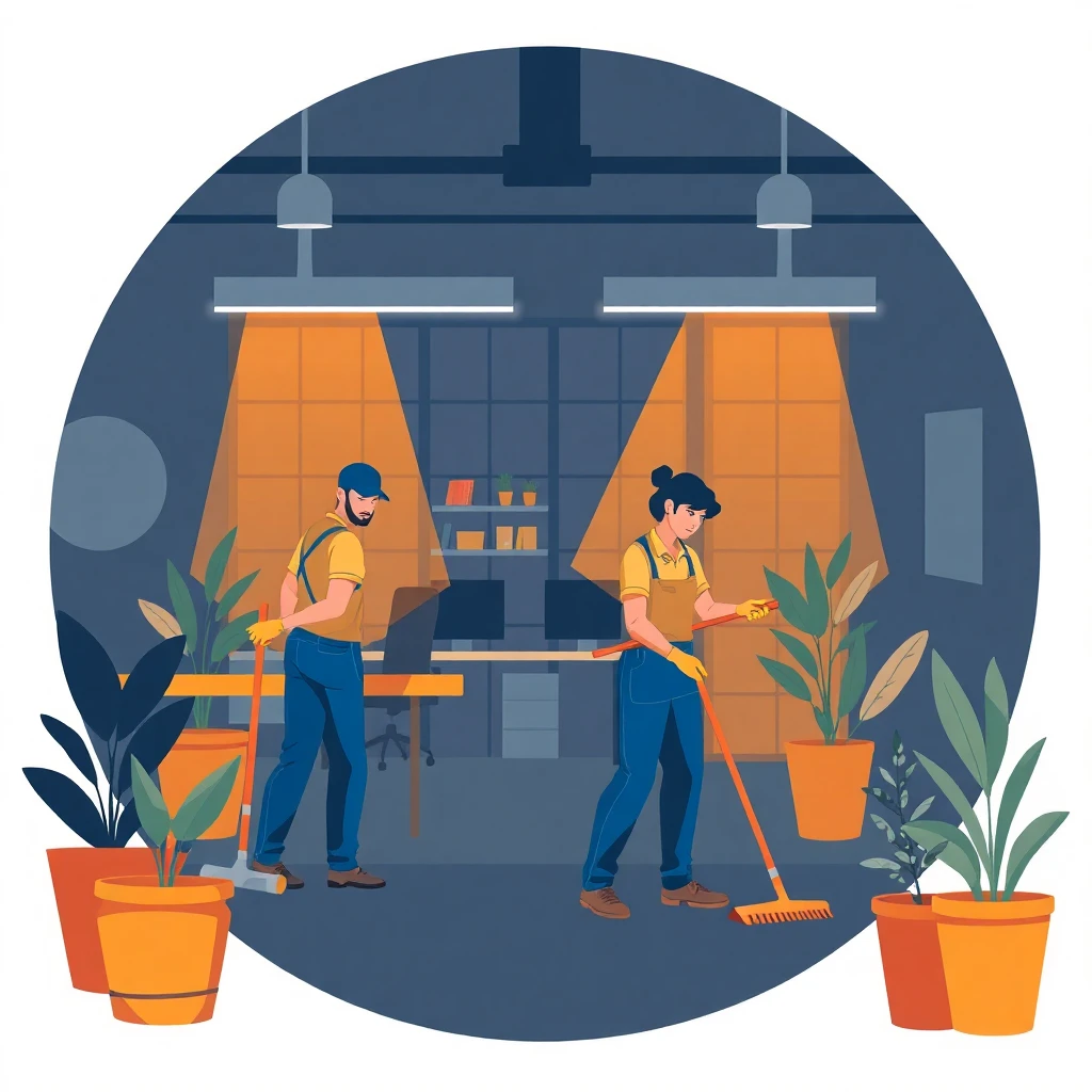 Limpieza en oficina moderna