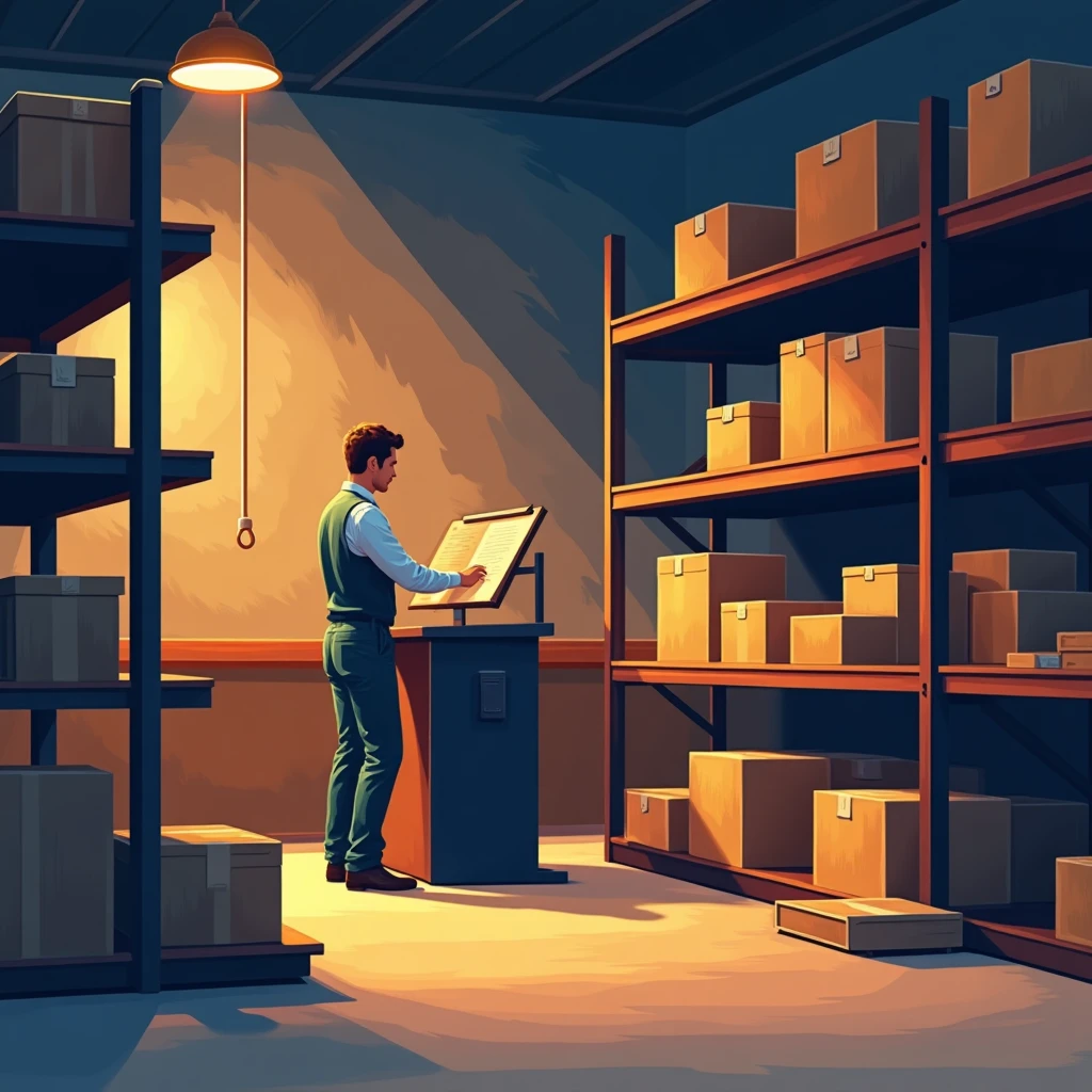 Gerente de tienda revisando inventario