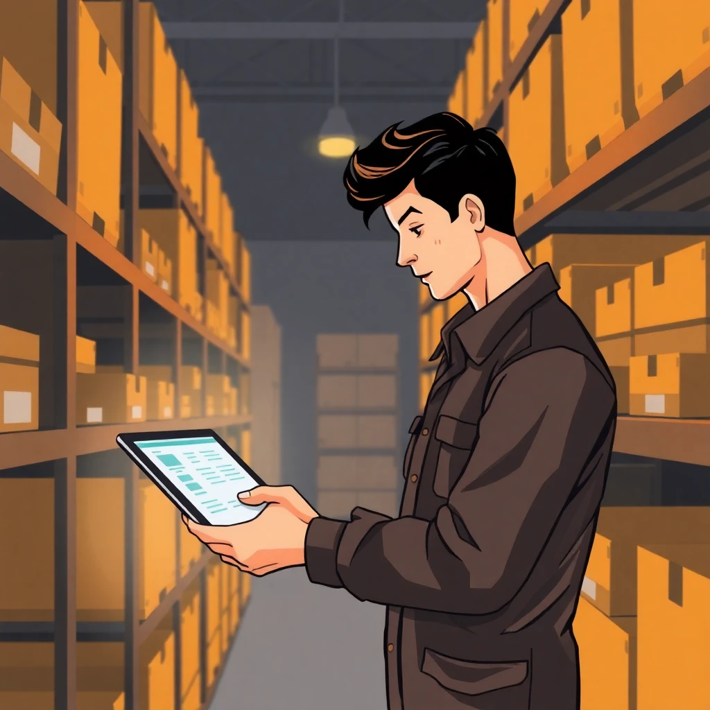 Trabajador novato en almacén