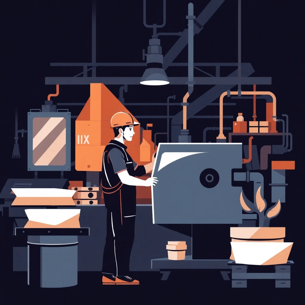 Operario en planta de producción