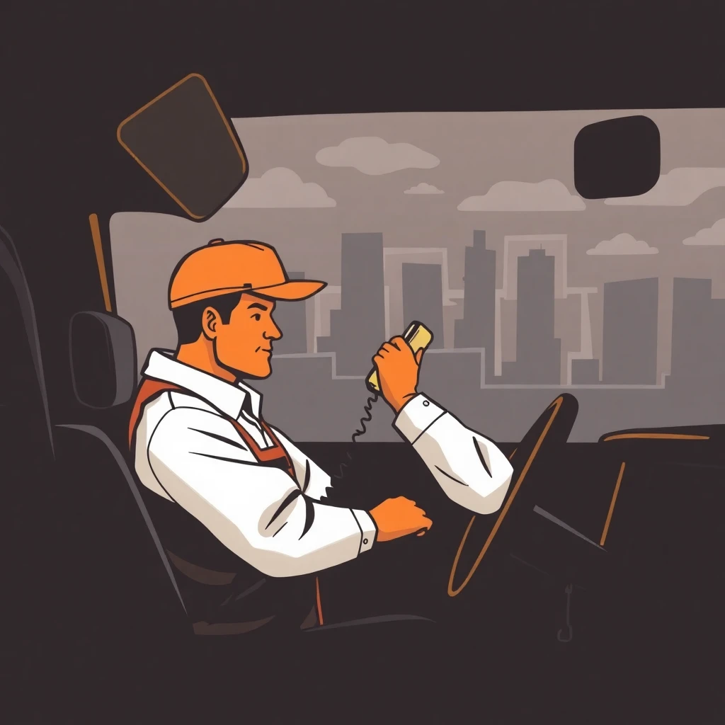 Conductor revisando su ruta