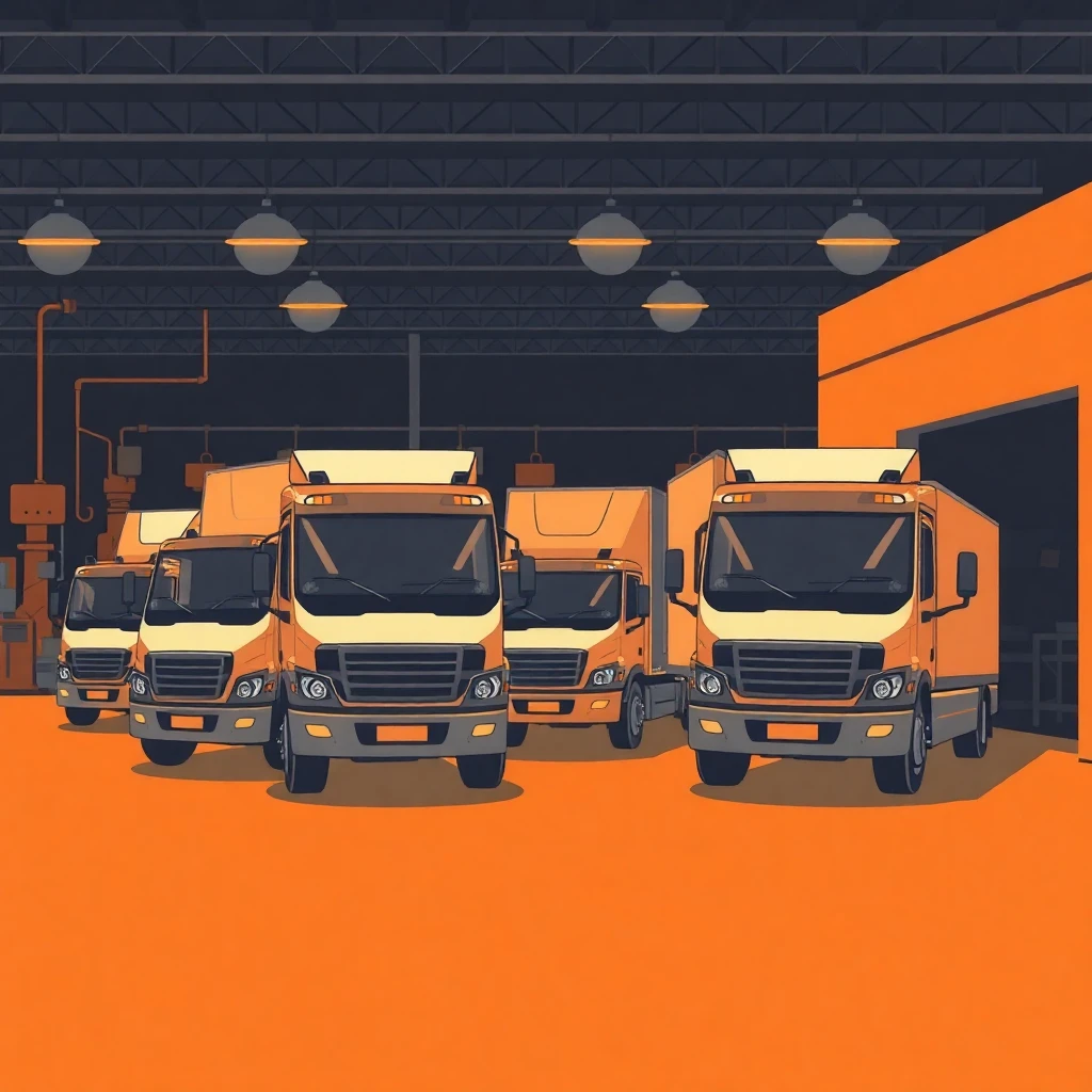 Vehículos de reparto en un depósito