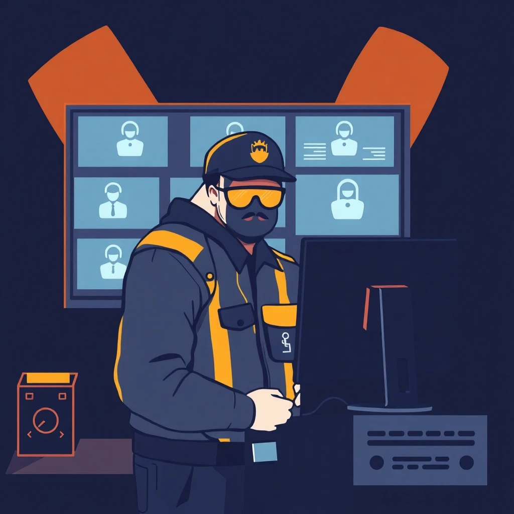 Guardia de seguridad monitoreando