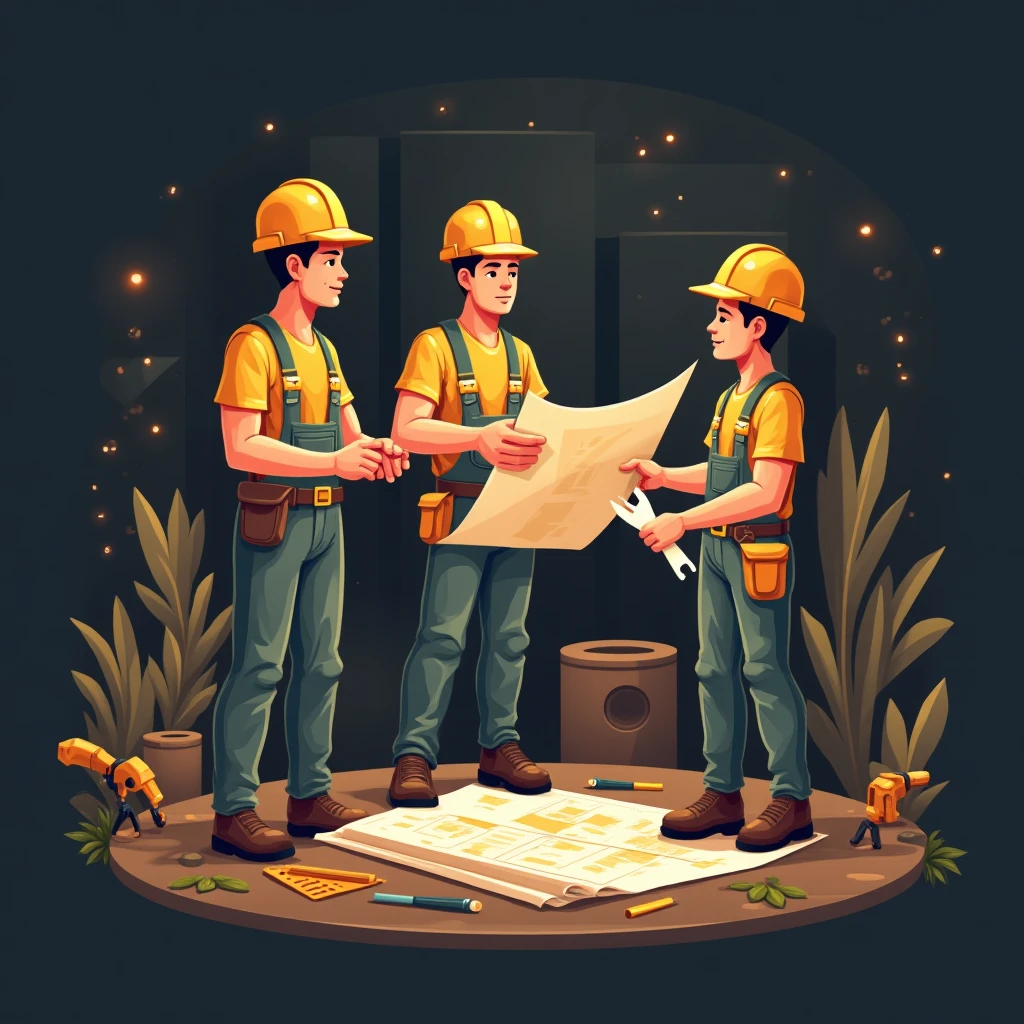 Trabajo en equipo en construcción