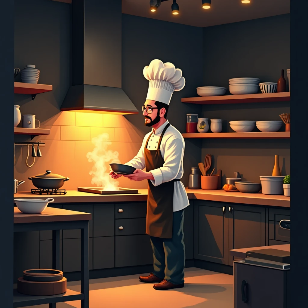 Chef en ambiente relajado