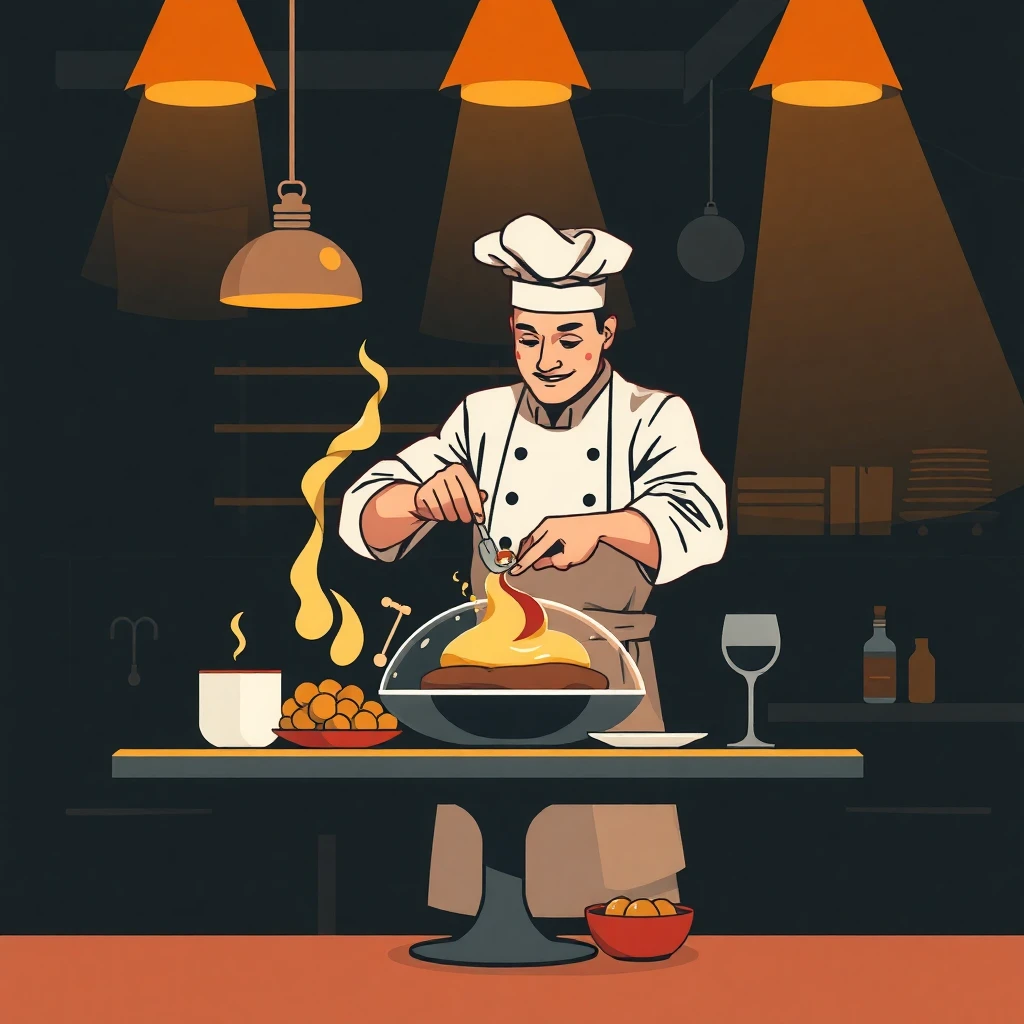 Chef de confeitaria em ação