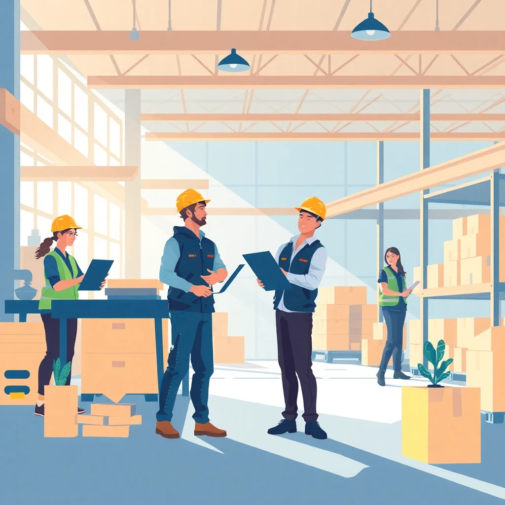 Ambiente de trabalho moderno em warehouse