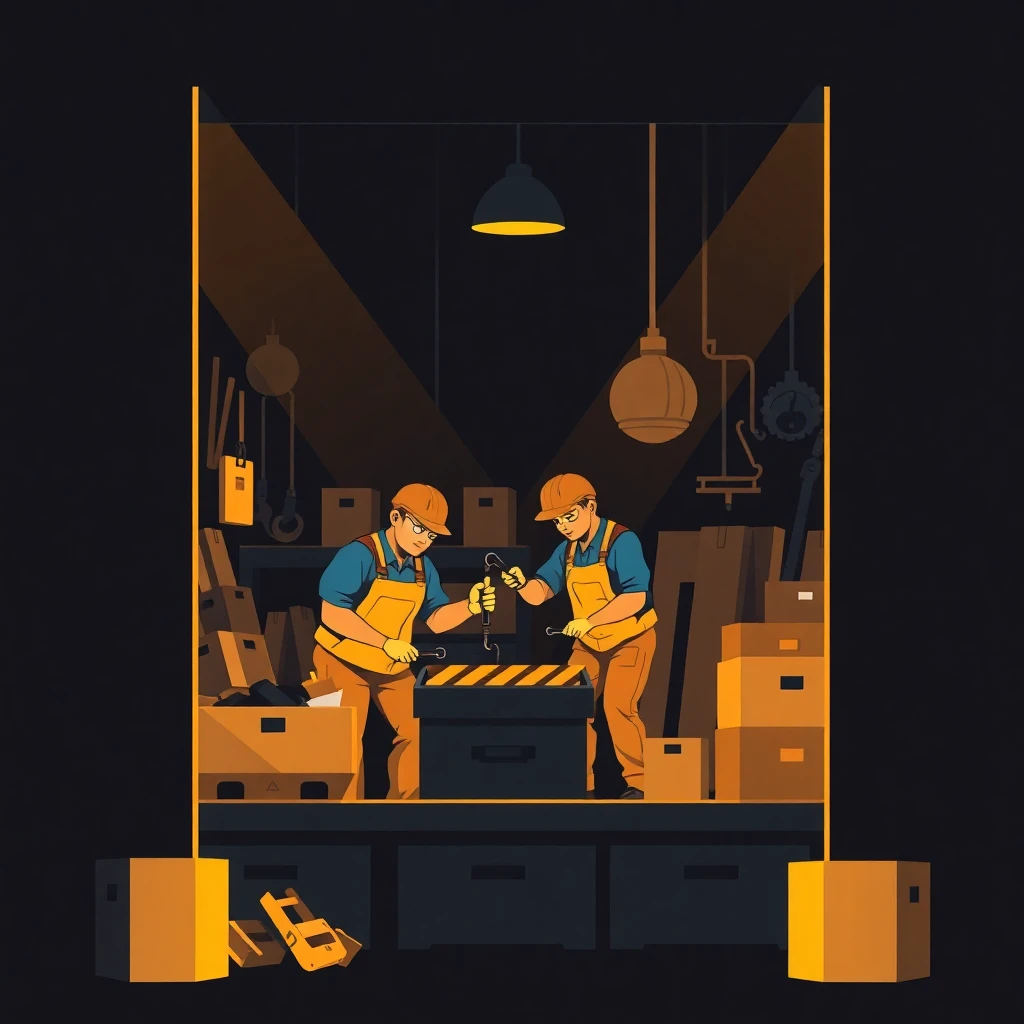 Trabalhadores em um armazém