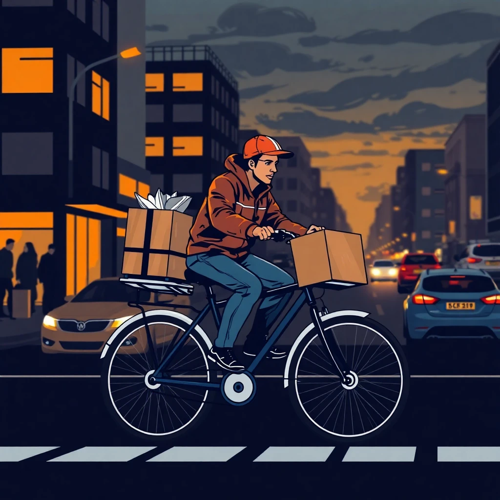 Evening delivery scene
