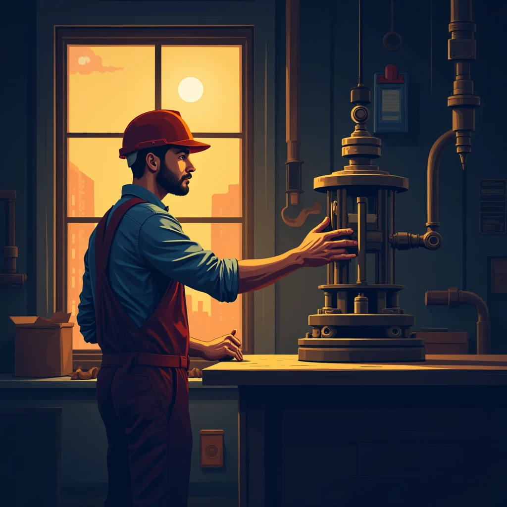 Worker in a modern factory