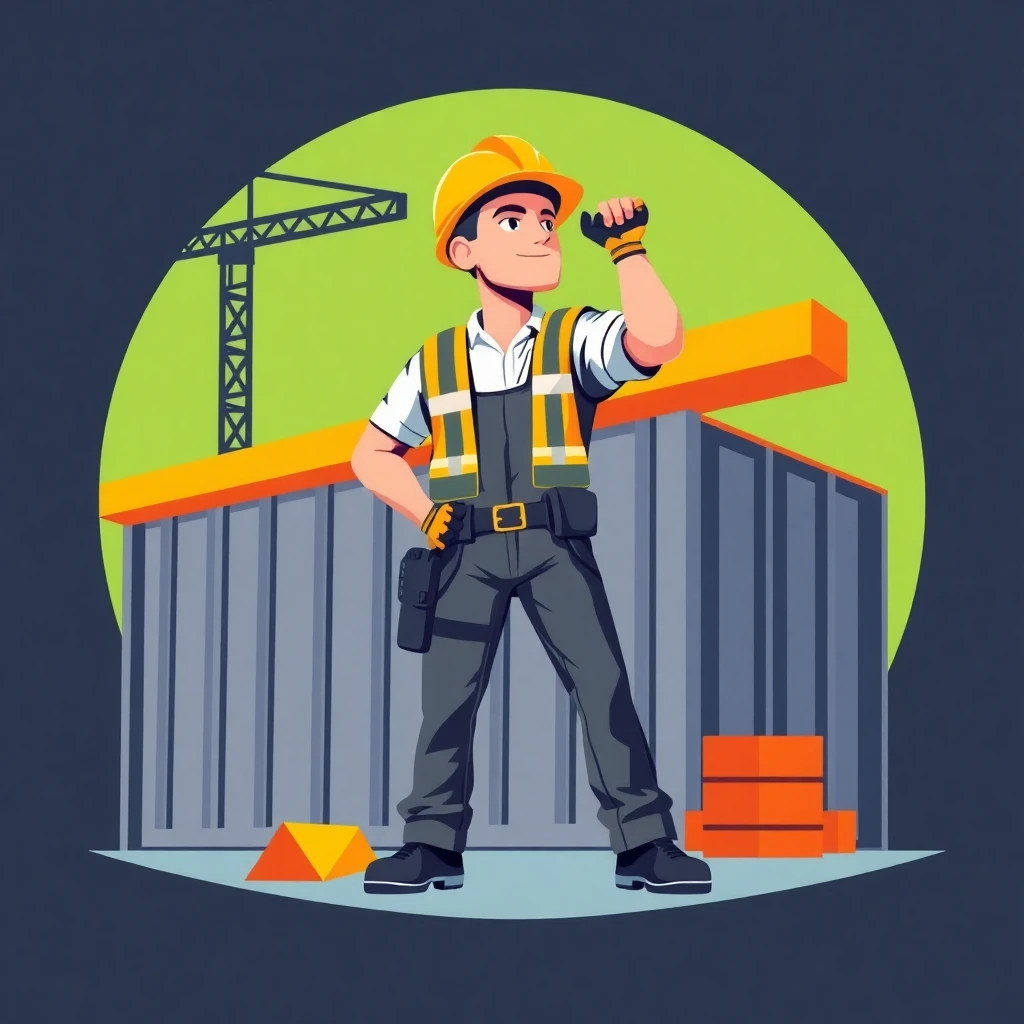 Trabalhador da construção no canteiro de obras