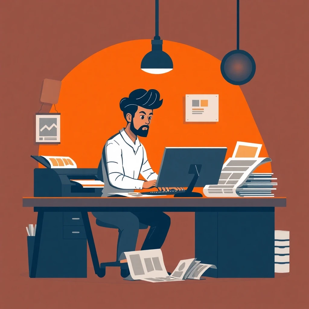 Diseñador gráfico en acción